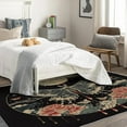 thumbnail image 4 of Moth Rugs for Bedroom - 4x5 Rug - Moth Rug - Peony Butterfly Area Rug - Aesthetic Floral Moon Rugs - Girls Flower Black Carpet, 4 of 7