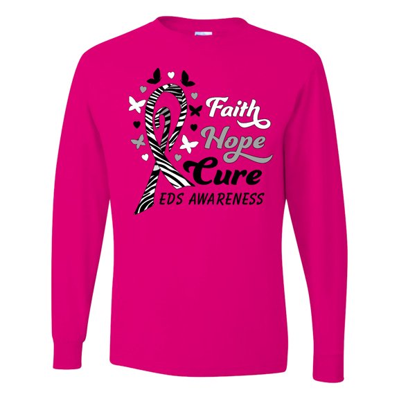 Inktastic Faith Hope Cure Ehler's-danlos Syndrome Long Sleeve T-Shirt