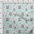thumbnail image 2 of oneOone Organic Cotton Poplin Twill Fabric Watercolor Leaves & Peony Floral Print Fabric By The Yard 42 Inch Wide, 2 of 4