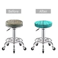 thumbnail image 5 of Balery Turquoise Wooden2 Round Bar Stool Seat Covers Velvet Fabric Adjustable Protects from Scratches and Stains for 14-17 Inch Chair-12 inch, 5 of 7