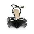thumbnail image 6 of BLISSFUL STEP Rhinestone Mesh Bow Slingback Stiletto Heel Pumps for Women Black 7, 6 of 6