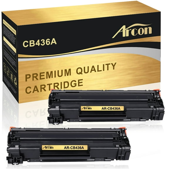 Arcon 2-Pack Compatible Toner for HP 36A CB436A Works with HP LaserJet P1005 P1006 P1505 P1505N Pro M1212NF M1217NFW M1120 MFP M1522N M1522NF Printer Ink (Black)