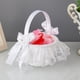 thumbnail image 2 of Xihbxyly Cesta para Niña de Las Flores, Elegante Diseño de Encaje con Lazo Blanco, Tamaño Compacto para Fácil Transporte, Tela Duradera para Uso Prolongado, Ideal para Ceremonias de Boda U Ocasiones, 2 of 7