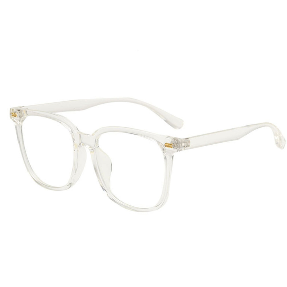 Square Blue Light Blocking Glasses Retro Large Frame Glasses with Rice