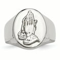 thumbnail image 4 of Stainless Steel Polished w/ Sterling Silver Praying Hands Ring Size 11, 4 of 6