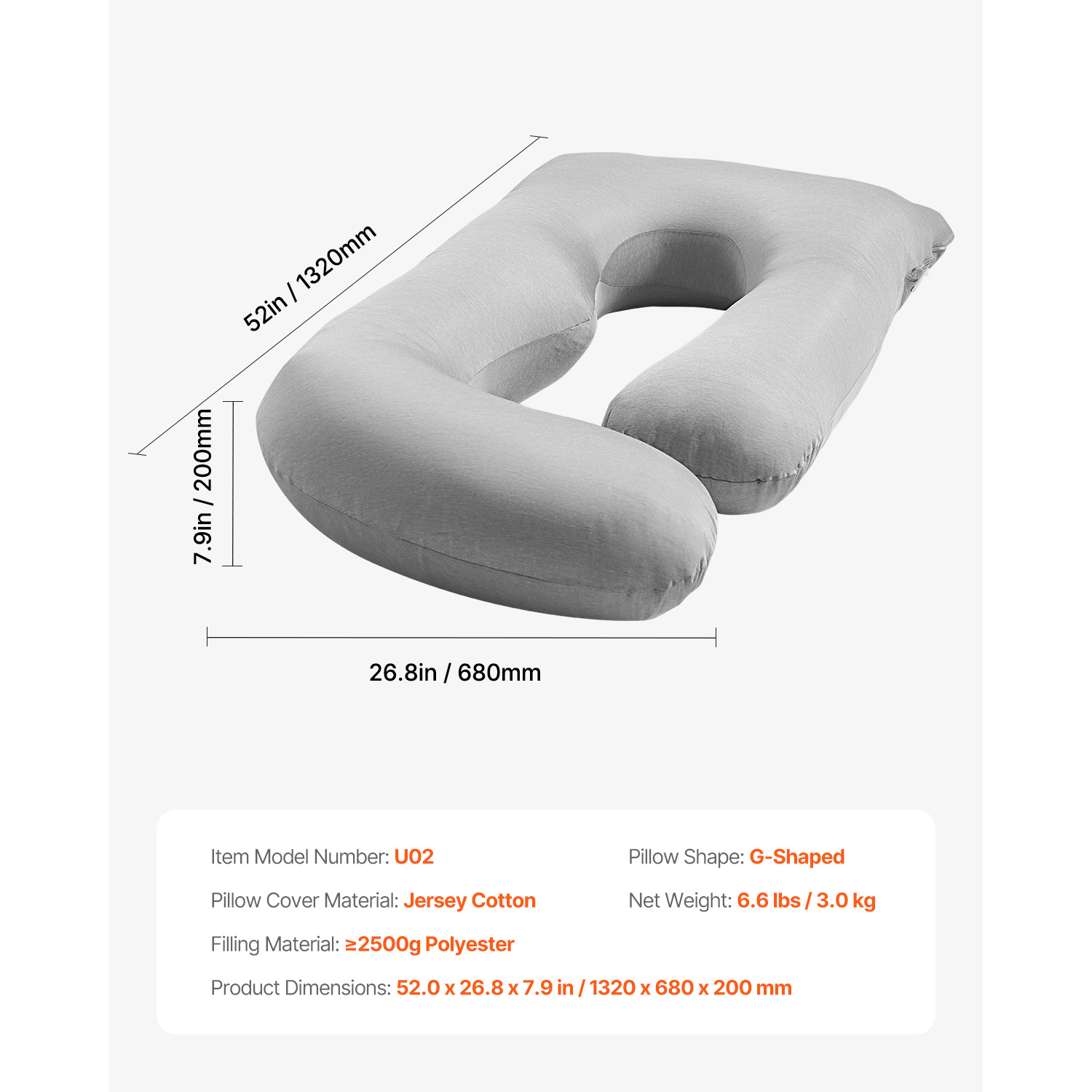 KFFKFF Pregnancy Pillow, G-Form Sleep Aid, Comprehensive Comfort Cushion with Detachable & Launderable Casing, Gentle and Airy Maternity Body Cushions for Spinal, Abdominal, Hip