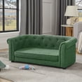 thumbnail image 4 of Kamsly 38" Classic Pets Sofa Bed for X-Large Dogs, Cozy & Breathable Padded Dog Sofa-Couch w/ Button Tufted&Arc Backrest, Elevated Comfy Sofa Dog Beds, Stylish Pet Lounging Bed Chair, Green, 4 of 10