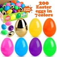 thumbnail image 3 of Huevos de Pascua de plástico SURCVIO, paquete de 200 con 6 huevos de oro sorpresa, 3 of 6