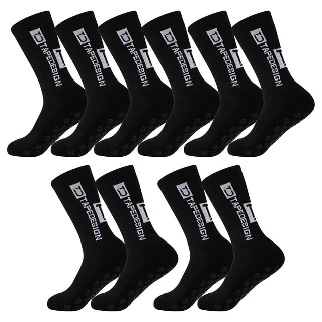 Calcetines de media pantorrilla SpotBlack 5Pares Negro 6-12.5US TapeDesign Calcetines Tubo Medio Algodón.
