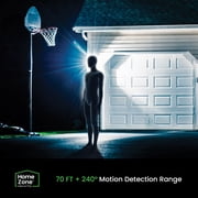 Home Zone Security Dual Brightness Motion Sensor Light - Outdoor Weather Resistant LED Twin Head 5000K Security Light with Standby Halo Light and Easy Connect Back Panel, White