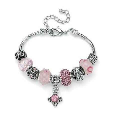 Palm Beach Jewelry Crystal Bali-Style Charm Bracelet