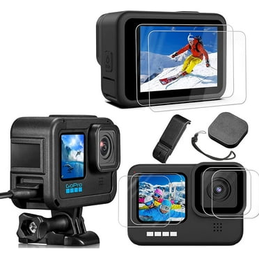 Hero 12 11 10 9 Screen Protector Replaceable battery side cover  Against-Drop Frame Case Camcorder Housing Case with Mount screw Accessories for GoPro Hero 12 11 10 9 Black Action Camera