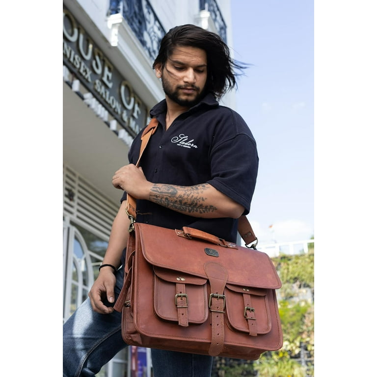 Cuero leather messenger bag hotsell