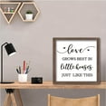 thumbnail image 6 of Love Grow Best in Little Houses Art Sign Solid Wood Bedroom Sign with Arylic Layer 7x7 Inch Large Hangable Wooden Frame for Living Room Decor, 6 of 9