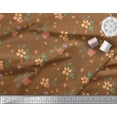 thumbnail image 3 of Soimoi Brown Cotton Duck Fabric Leaves & Flower Fabric Prints By Yard 42 Inch Wide, 3 of 3