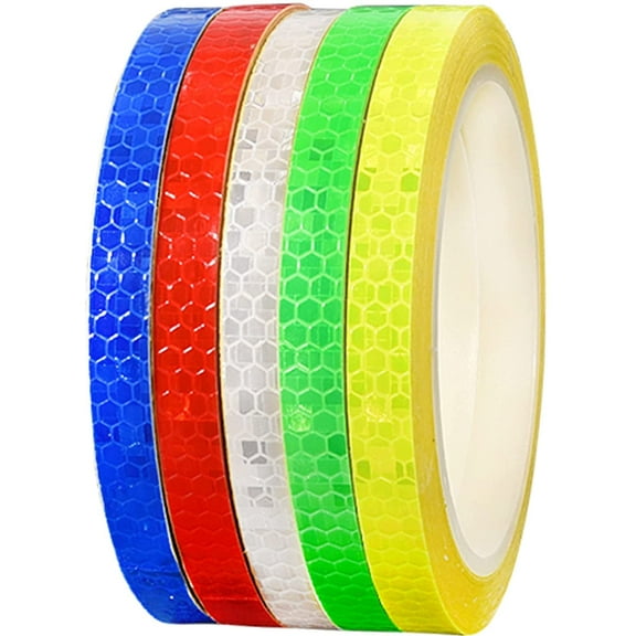 Reflective tape 5 rolls self-adhesive reflective tape 40 meters reflective tape safety warning visibility reflective tape for cars, motorcycles, bicycles at night (1 cm x 8 meters)