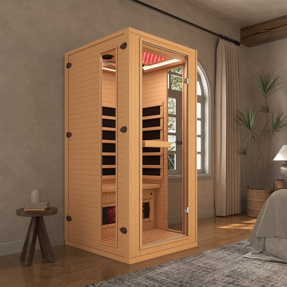 CANVORA 1 Person Infrared Sauna, Full Spectrum Sauna for Home, Indoor Dry Saunas