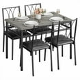thumbnail image 3 of Dining Table Set for 4, Modern Kitchen Table with 4 Soft Padded Chairs, Dining Room Table Set with Sturdy Metal Frame & MDF Board, Ideal for Living Room Tables, 3 of 9