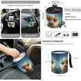 thumbnail image 4 of Jeiento Cute Highland Cow Automobile Interior Sets Front Seat Protector Steering Wheel Cover Seatbelt Pads Armrest Cushion Trash Bag Rearview Mirror Cover Air Vent Pouch Coasters Keychain 12 PCS, 4 of 6