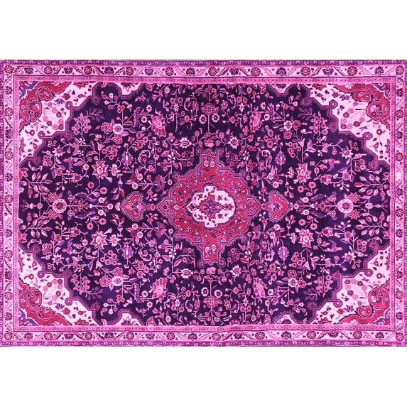 Ahgly Company Indoor Rectangle Medallion Pink Traditional Area Rugs, 7' x 9'