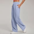 thumbnail image 5 of Levmjia Womens Wide Leg Pants Yoga High Waist Soft Breathable Loose Fit Fashion Solid Color Straight Long Trousers For Outdoor Sports Casual Loungewear Comfort, 5 of 5