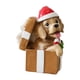 thumbnail image 3 of Figura de perro navideño en miniatura, decoración navideña realista de resina Oro, 3 of 9