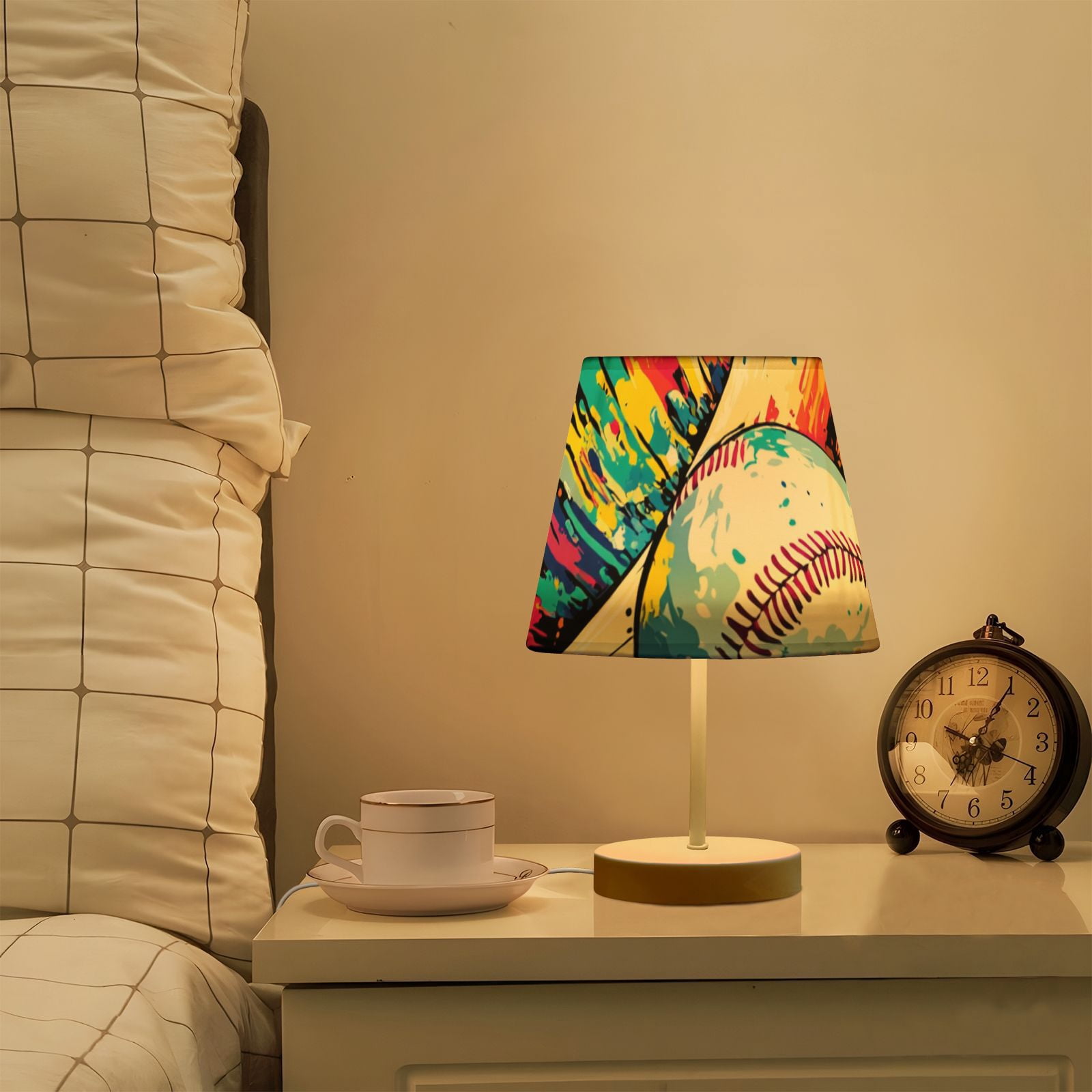 Colorful Baseball Bat Desk Lamp 3 Color Modes LED Table Lamp Nightstand Reading Light for Bedroom Living Room