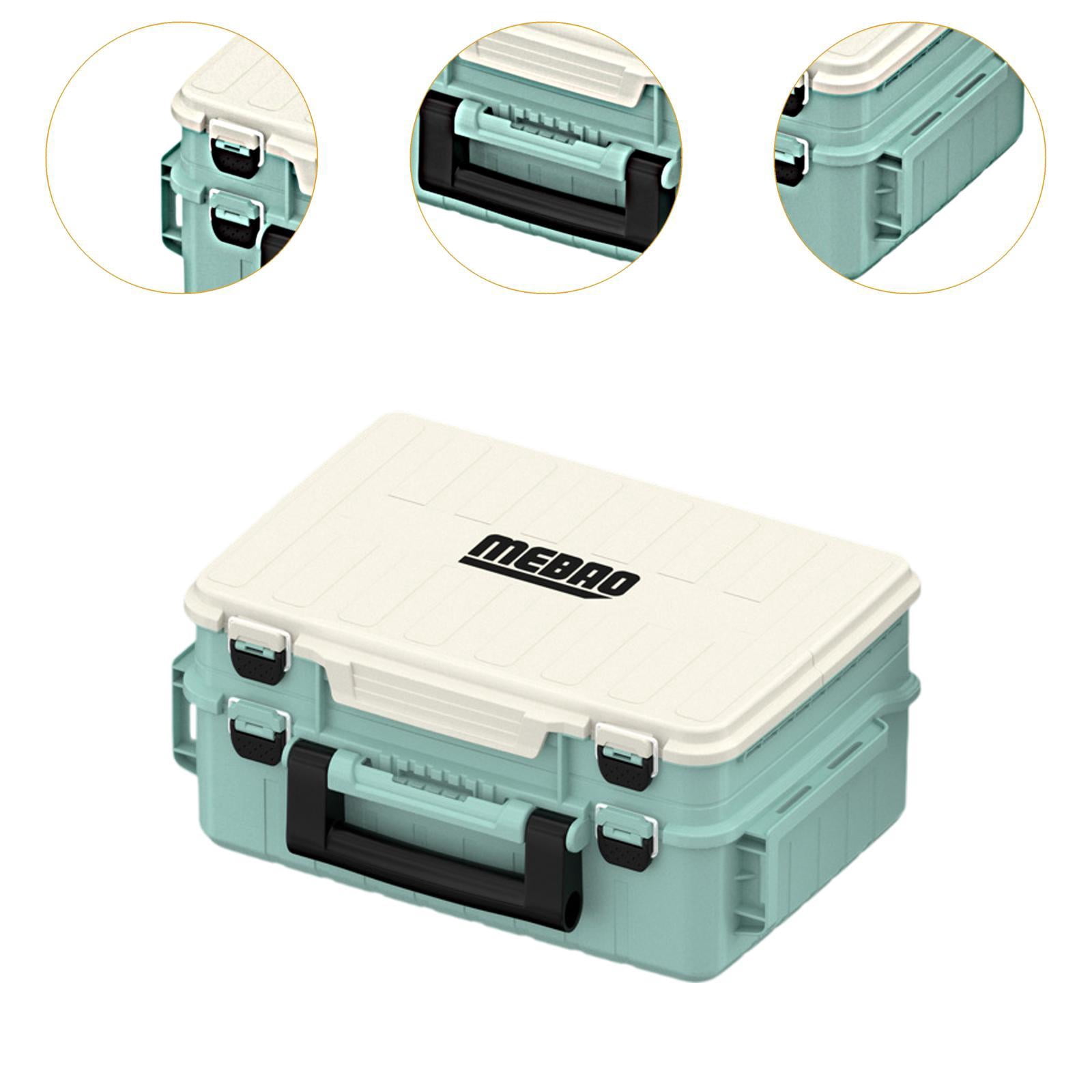 Wswqop Fishing Tackle Box Container Lightweight Accessories Holder Organizer for Travel blue