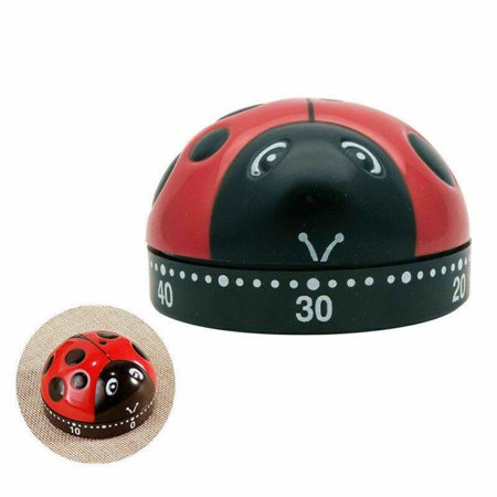 SEIWEI 60 Minute Kitchen Cooking Timer Egg Shaped Mechanical 60 Minutes Rotating Alarm Red
