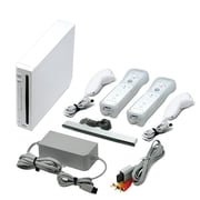 Restored Nintendo Wii Console with 2 Retro Fam Remotes & 2 Nunchucks, 32 MB Data Storage, Super Smash Bros Character Group, White, 1 Count 1 Pack