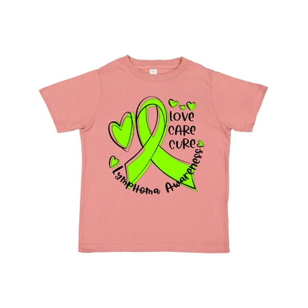 

Inktastic Love Care Cure Lymphoma Awareness Lime Green Ribbon Hearts Gift Toddler Boy or Toddler Girl T-Shirt