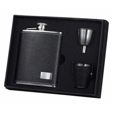 

Visol VSET112 Eclipse S Black Leather 6oz Flask Gift Set