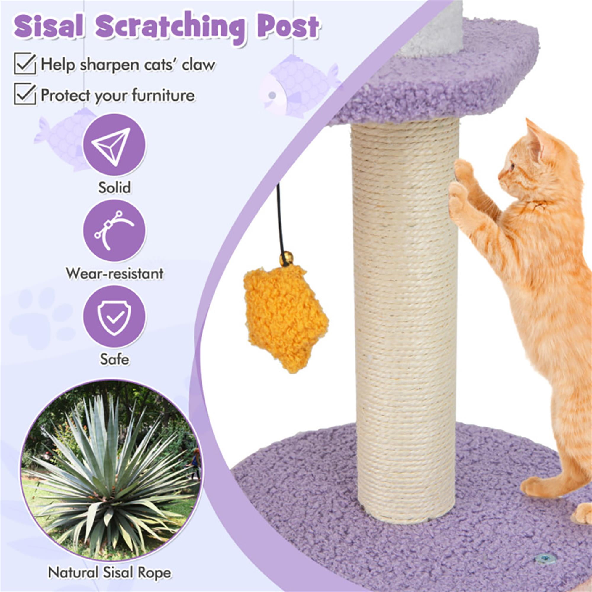 Kadyn 66" Cute Cat Tree Tower for Indoor Cats, Moon and Star Cat Condo with Sisal Scratching Posts, Plush Perches, Kitten Cat Tree Tower Activity Center, Purple