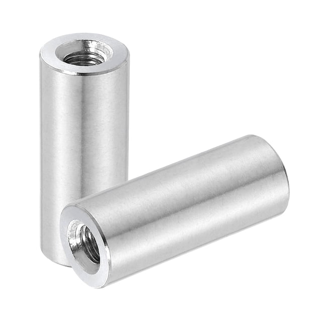 Uxcell 2 Pcs Écrous de Couplage Ronds en Acier Inoxydable 304 M8x1.25mm, 0.55x1.57 Pouces(ODxH)