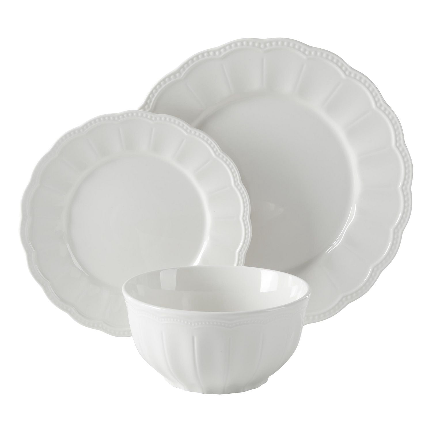 Hometrends 12Pc Scallop Ensemble de Vaiselle