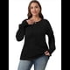 thumbnail image 4 of Camisas de Larga para Mujer, Blusas Plisadas Informales de Negocios con Cuello Redondo y Puños Fruncidos Negro XXL, 4 of 7