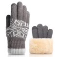 thumbnail image 1 of Autumn Winter Motorcycle Gloves Double-layer Touch Screen Thick Velvet Knit Outdoor Motorcycle Accessories Cold Resistant Gloves, 1 of 5