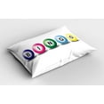 thumbnail image 2 of Ambesonne Bingo Pillow Sham, 3D Style Colorful Balls, 36" X 20", Multicolor and White, 2 of 2
