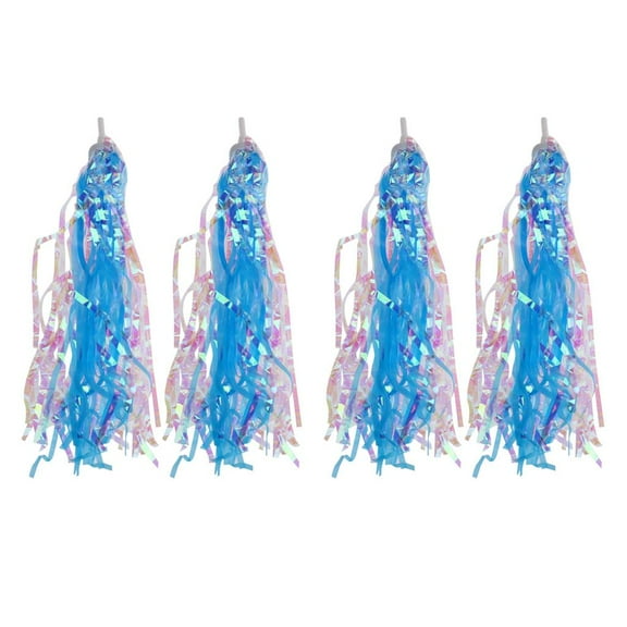Pack Handlebar Streamers - Handle Bar Tassels Decoration - Easy Attachment to Cycle's Handlebars for Kids Girls Bike Blue