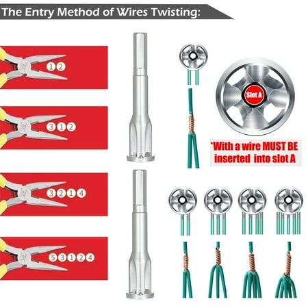 

MIXFEER Wire Twisting Tool Wire Stripper and Twister for Stripping and Twisting 11/12/13AWG Solid Wires for Power Drill Driver Electricians