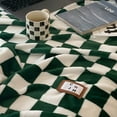 thumbnail image 5 of Throw Blanket Flannel Blanket Flannel Fleece Blanket Checkerboard Grid Blanket Simple Vintage Checkerboard Blanket Autumn Winter Warm Nap Throw Blanket Flannel Fleece Sofa Leisure, 5 of 5
