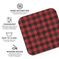 thumbnail image 3 of Honeii Red Black Plaid print Leather Coaster Set of 4, ideal for safeguarding your furniture from drinks spills and effortless cleanup-Square, 3 of 6