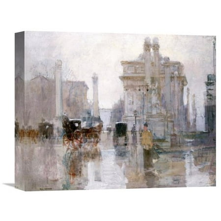 - Global Gallery 'After the Rain, the Dewey Arch, Madison Square Park, New York' by Paul Cornoyer Painting Print on Wrapped Canvas