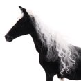 thumbnail image 3 of Caballo de peluche de imitación, juguete para decoración del hogar, adorno para muebles, color negro, 3 of 9