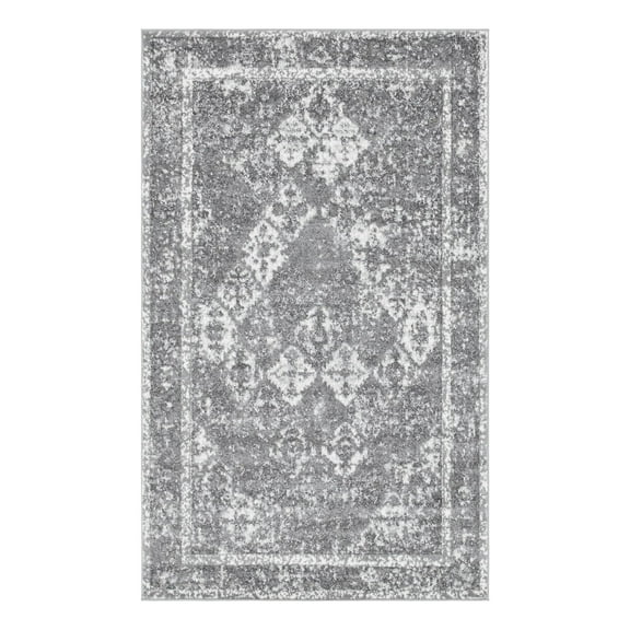Unique Loom Rosso Collection Area Rug - Gabrieli (5' 1" x 8' Rectangle Gray/Ivory)