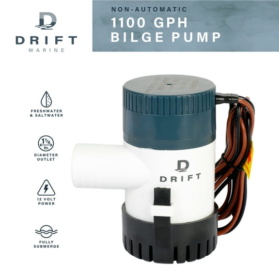 D DRIFT ALL THINGS WATER 1100GPH Non-Automatic Submersible Bilge Pump