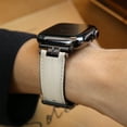 thumbnail image 4 of TECH CIRCLE for Apple Watch 38mm 40mm 41mm Leather Band Men Women, Vintage Genuine Wristband Replacement Strap for iWatch SE2 SE Series 9 8 7 6 5 4 3 2 1,Black, 4 of 7