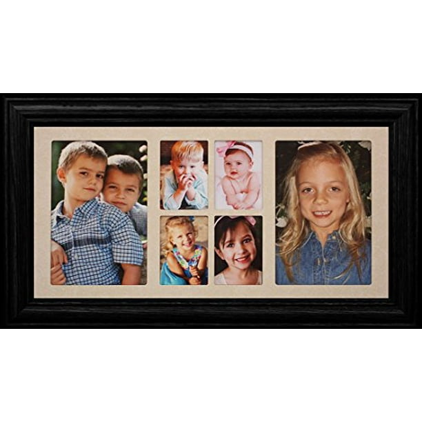 7X14 6Opening MultiPortrait Collage Picture Frame Holds 4X6 & Wallet