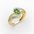 thumbnail image 2 of OMRE 925 Sterling Silver and 10K Yellow Gold Genuine Peridot and August Birthstone Ring Women, 2 of 4