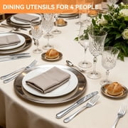 20 Piece Stainless Steel Flatware Set, Solid Silverware Cutlery Set for 4, Mirror Finish, Dishwasher Safe, Modern & Elegant Design